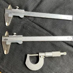 MITUTOYO 2PCS ANALOG CALIPER & MICROMETER SET 0-150MM 0-25MM JAPAN USED