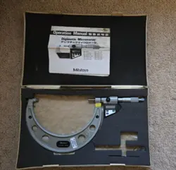 CALIBRATED MITUTOYO 293-752 METRIC MICROMETER 5-6''/ 125-150MM  RATCHET STOP