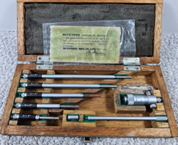 MITUTOYO JAPAN # 141-108 INSIDE MICROMETER SET COMPLETE IN CASE 2