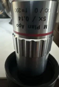 PRE-OWNED MITUTOYO M PLAN APO 5X 0.14 MICROSCOPE OBJECTIVE LENS 378-802-6