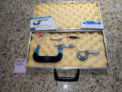 MITUTOYO 159-214 COMBIMIKE DIGITAL & 103-135 FRICTION THIMBLE MICROMETERS W/CASE