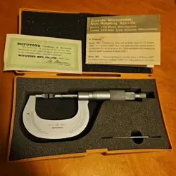 MITUTOYO NO. 122-151 BLADE MICROMETERS, CERTIFICATE OF ACCURACY, INSTRUCTIONS
