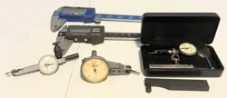 LOT OF 3 INDICATORS TWO DIGITAL CALIPERS FOWLER, MITUTOYO, STARTER PARTS ONLY