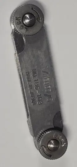 MITUTOYO 186-103, RADIUS GAGE SET, 16 PAIRS OF LEAVES 1/32