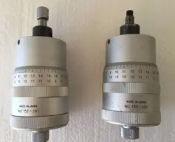 2 MITUTOYO 152-391 MICROMETER HEADS FOR XY STAGE 0-1