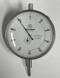 MITUTOYO 4046 SERIES 4 LARGE DIAL FACE DIAL INDICATOR, 0-10MM RANGE, 0.01MM
