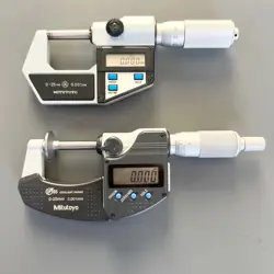 MITUTOYO DIGITAL MICROMETER SET 2 PIECES JAPAN
