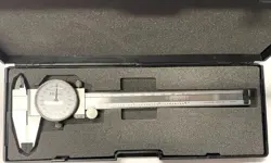 MITUTOYO 505-641-50 DIAL CALIPER WITH CARBIDE TIPPED OD JAWS, 0-6