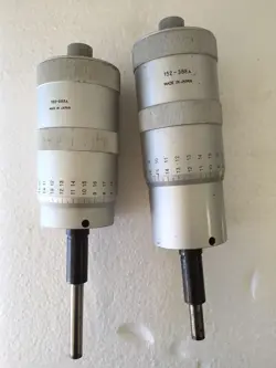 SET OF 2 USED MITUTOYO 152-388A MICROMETER HEADS 0-2