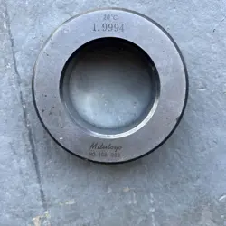 MITUTOYO 168-229 (1.9994”) RING GAUGE; 20• C FREE SHIPPING