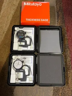 LOT OF TWO MITUTOYO DIGITAL 547-526S & DIAL NO 7312S THICKNESS GAGES