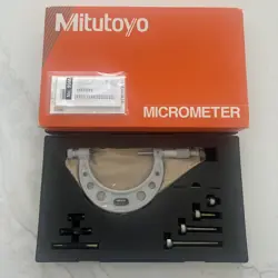 MITUTOYO 104-139A OUTSIDE MICROMETER, INTERCHANGEABLE ANVIL 0-100MM .01 GRAD NEW