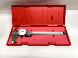 VTG MITUTOYO DIAL CALIPER 505-637-50 6” IN PLASTIC CASE MADE IN JAPAN