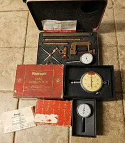 LOT OF MACHINIST TOOLS STARRETT INDICATOR MICROMETER 196 JEWELED 25-B VINTAGE 