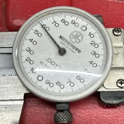 MITUTOYO 0 TO 8” DIAL CALIPER IN PLASTIC CASE