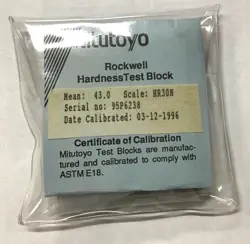 MITUTOYO 64BAA167 ROCKWELL HARDNESS TEST BLOCK 41-45 HR30N