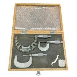 SET OF 3 MITUTOYO MICROMETER 103-217  103-260 103-262 JAPAN / WITH BOX