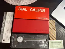 MITUTOYO 6” DIAL CALIPER 505-637-50 IN PLASTIC CASE MACHINIST LATHE