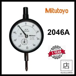 MITUTOYO 2046A (2046S) STANDARD PLUNGER DIAL INDICATOR 10MM GAUGE WITH LUG BACK