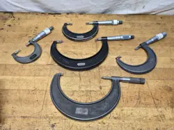 LOT OF 5 STARRETT BLADE AND MITUTOYO SPLINE MICROMETERS FOR REPAIR