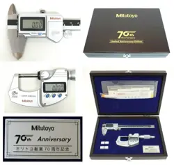 MITUTOYO DIGITAL MICROMETER SET LIMITED EDITION 70TH ANNIVERSARY EXCELLENT JPN