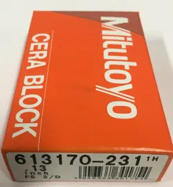MITUYOYO 613170-231 RECTANGULAR CERAMIC INDIVIDUAL GAGE BLOCK, .130