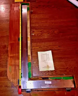 MITUTOYO PRECISION SQUARE - NO. 395 - DIMENSIONS = 39.5” X 19.5” - WOOD CASE