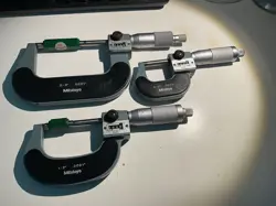 SET OF 3 MITUTOYO DIGIT OUTSIDE MICROMETER, .0001” (0-1”, 1”-2” AND 2”-3”)