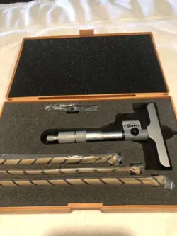 MITUTOYO NO 229-131 0-4” DIGIT COUNTER DEPTH MICROMETER SET -