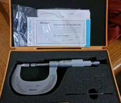 MITUTOYO 122-125 BLADE MICROMETER WITH SATIN FINISH, 0-1