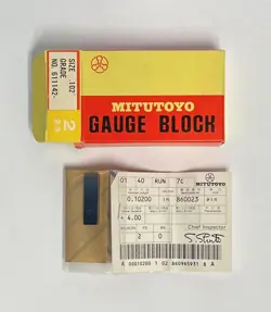 MITUTOYO 611142 .1020 GRADE GAUGE BLOCK W/ CERTIFICATION