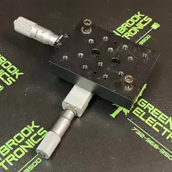 X-Y LINEAR STAGE - THOR LABS - WITH MITUTOYO AND STARRETT MICROMETER HEADS - USE