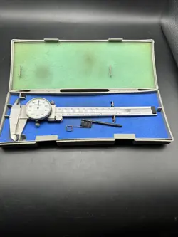 VTG MITUTOYO DIAL CALIPER 505-653-50 D6TWW  6”  CARBIDE? JAWS MADE IN JAPAN