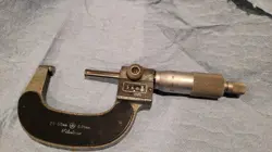 MITUTOYO 25-50MM 0.01MM SCREW THREAD MICROMETER JAPAN MADE  193-102 + GAGE BLOCK