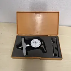 MITUTOYO 4-8” DIAL DEPTH GAGE #7218 COMPLETE