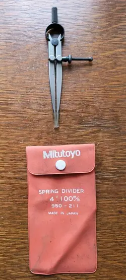 MITUTOYO 950-211 SPRING DIVIDER 4” 100MM W/POUCH MADE IN JAPAN