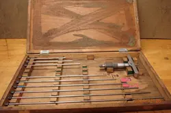 LOT L620A OLDER MITUTOYO DEPTH MICROMETER W/ CASE AND RODS MACHINIST TOOL