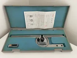 MITUTOYO MACHINEST UNIVERSAL BEVEL PROTRACTOR SET 187-906 MADE IN JAPAN 12”