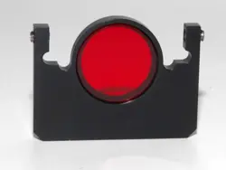 MEIJI / NIKON / MITUTOYO RED IF FILTER IN CARRIER FOR VERTICAL ILLUMINATOR