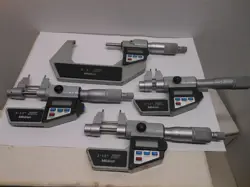 LOT OF 4 MITUTOYO DIGITAL MICROMETERS FOR PARTS OR REPAIR 2-3   INSIDE  PIN