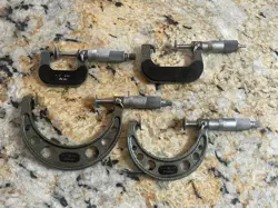 LOT - MITUTOYO DISC FLANGE OUTSIDE MICROMETER 0-4
