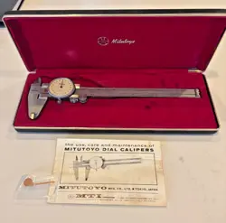 MITUTOYO 505-626 DIAL CALIPERS ORIGINAL CASE VINTAGE 505 626 .001