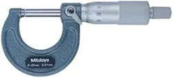 MITUTOYO 103-137 OUTSIDE MICROMETER, BAKED-ENAMEL FINISH, RATCHET STOP, 0-25MM R