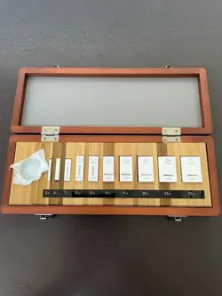 MITUTOYO 516-157 BM3-10M-1 10PC CERAMIC GAUGE BLOCK SET FOR MICROMETERS, FROM JA