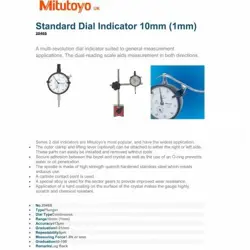 MITUTOYO 2046A (2046AB) STANDARD PLUNGER DIAL INDICATOR 10MM GAUGE WITH LUG BACK