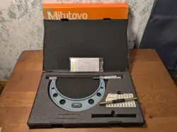 MITUTOYO 5-6 INCH THREAD PITCH MICROMETER NO 126-142 W/ 5