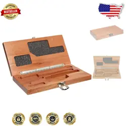 STYLISH MAHOGANY CASE FOR PRECISION CALIPER AND MICROMETER SETS - SECURE CLOSURE