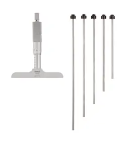 MITUTOYO 129-111 VERNIER DEPTH GAUGE, INTERCHANGEABLE RODS, MICROMETER TYPE, ...