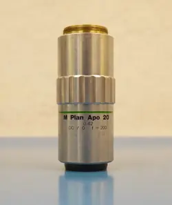 MITUTOYO M PLAN APO 20 0.42 ∞/0 F=200 378-804-2 INFINITY MICROSCOPE OBJECTIVE