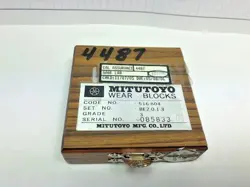 MITUTOYO 516-804 GAUGE BLOCK, WEAR BLOCKS, RECTANGULAR STEEL GRADE 3, BE2-0. 1-3